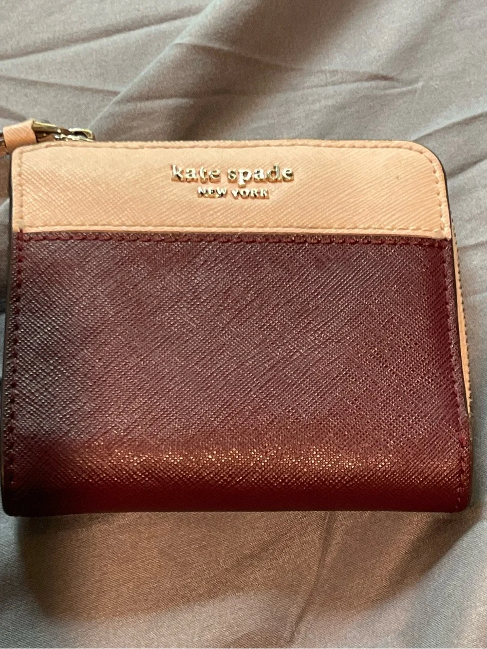 kate spade Two-Tone Wine and Blush Crossbody with Matching wallet